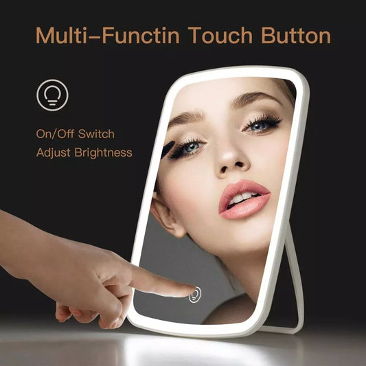 Intelligent Portable Desktop Ladies Makeup Light Adjustable Women Girls Rectangle Mirrors